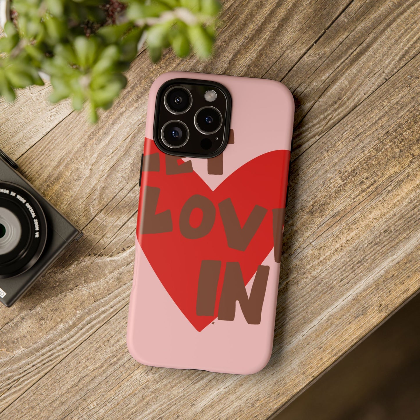 "let love in" phone case