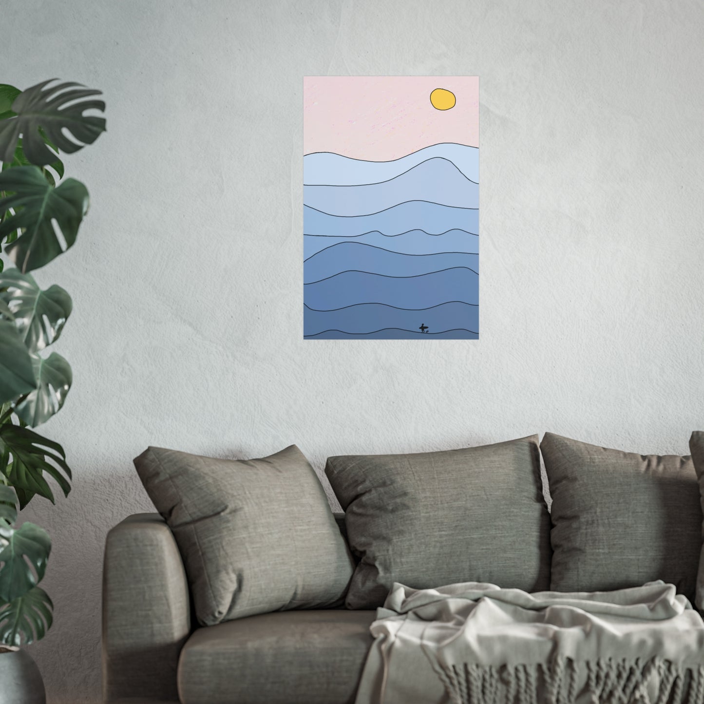 "shades of blue" print