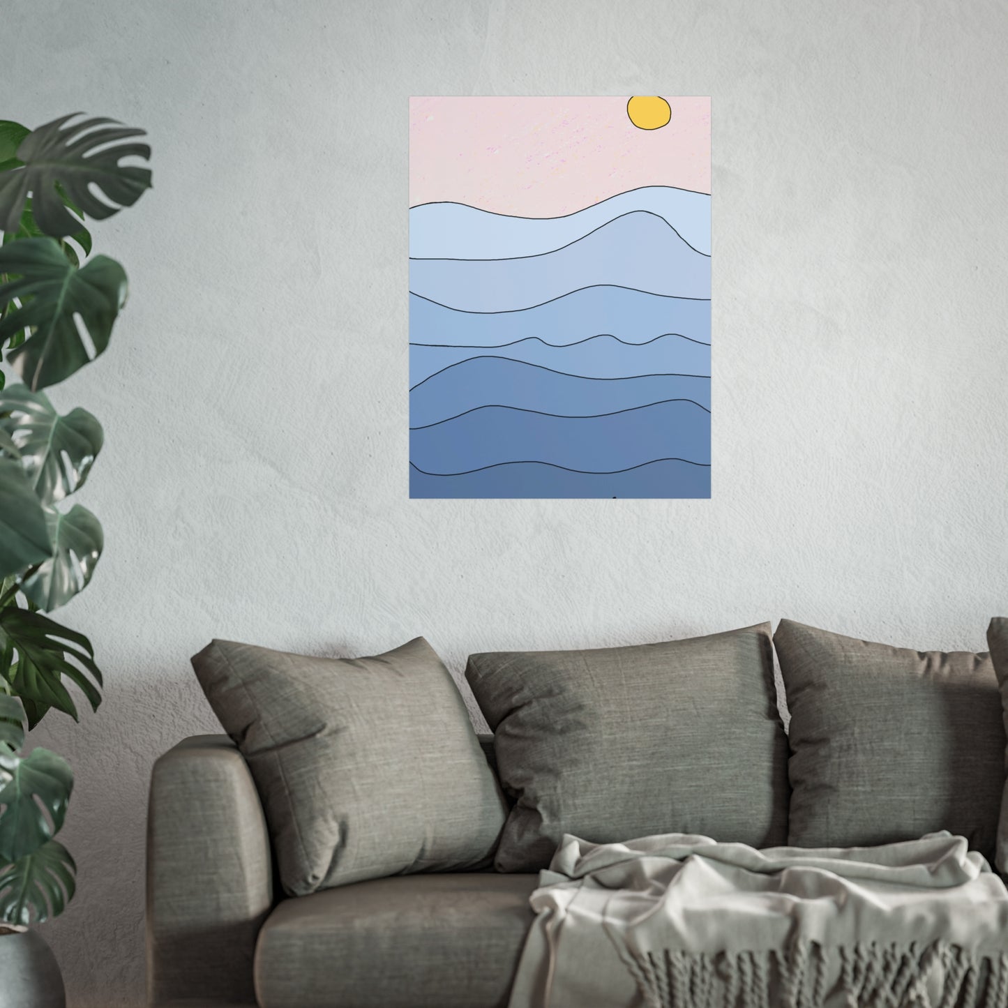 "shades of blue" print