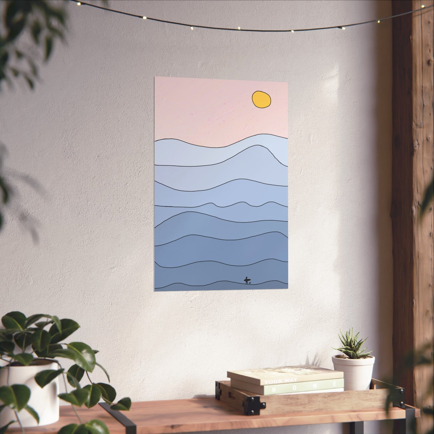 "shades of blue" print