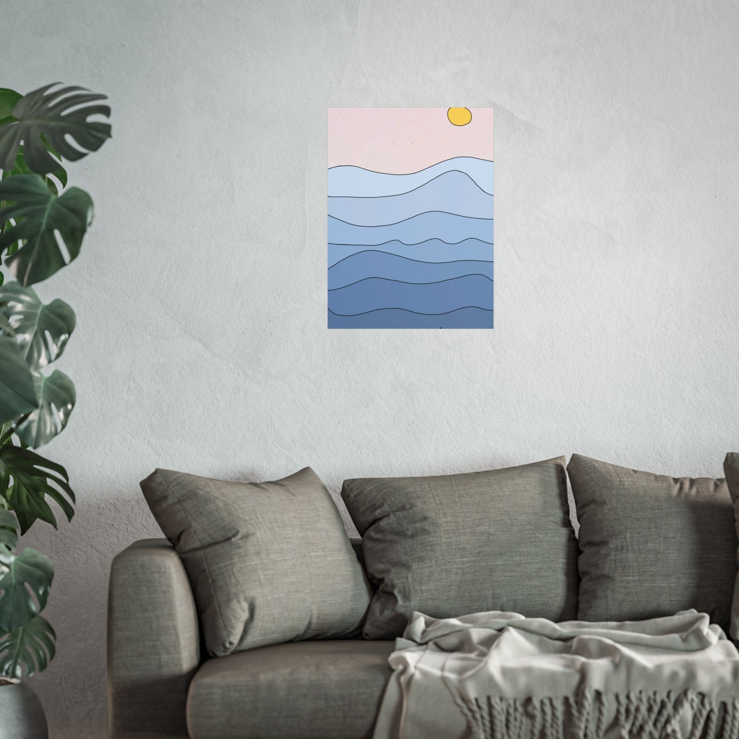 "shades of blue" print
