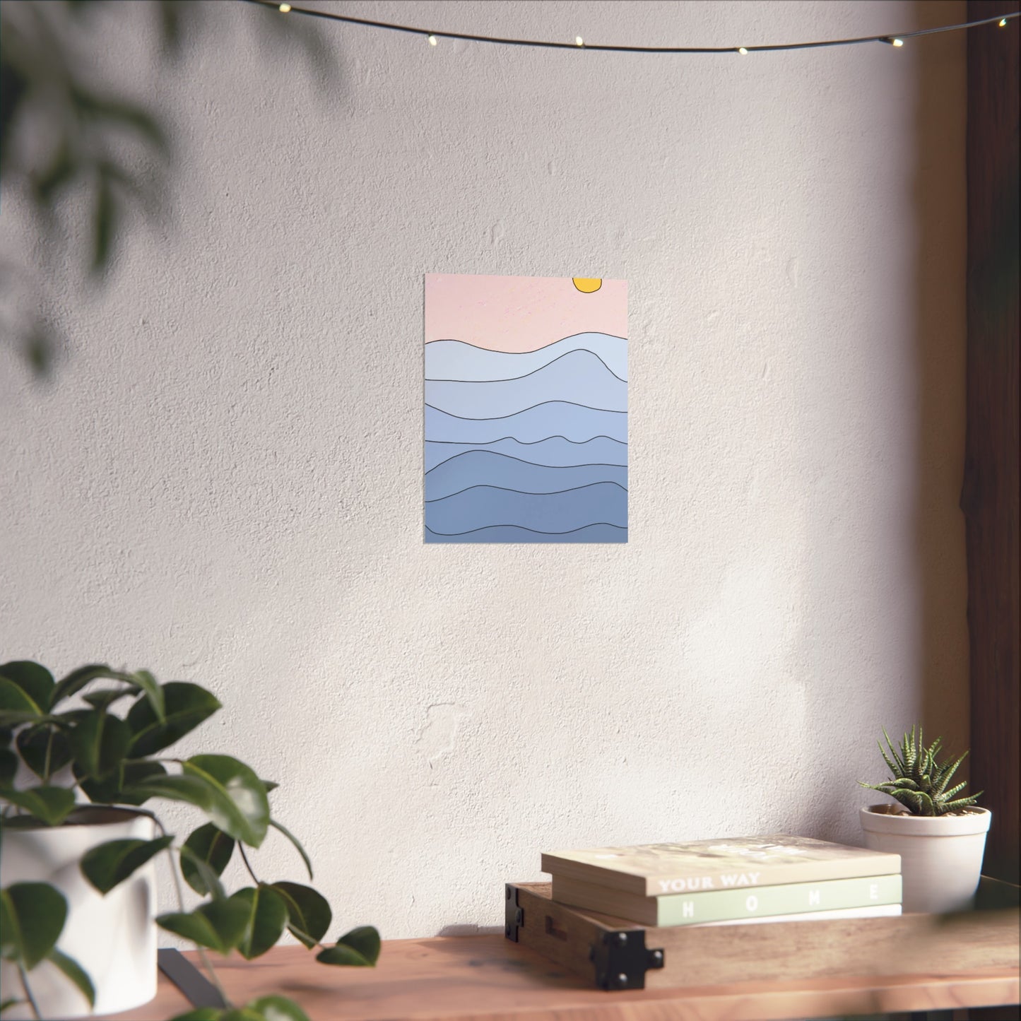 "shades of blue" print