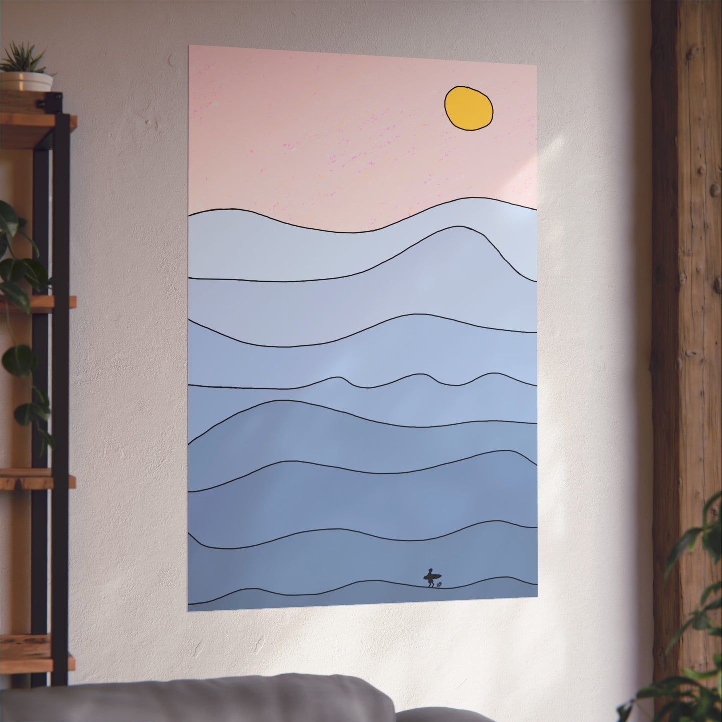 "shades of blue" print