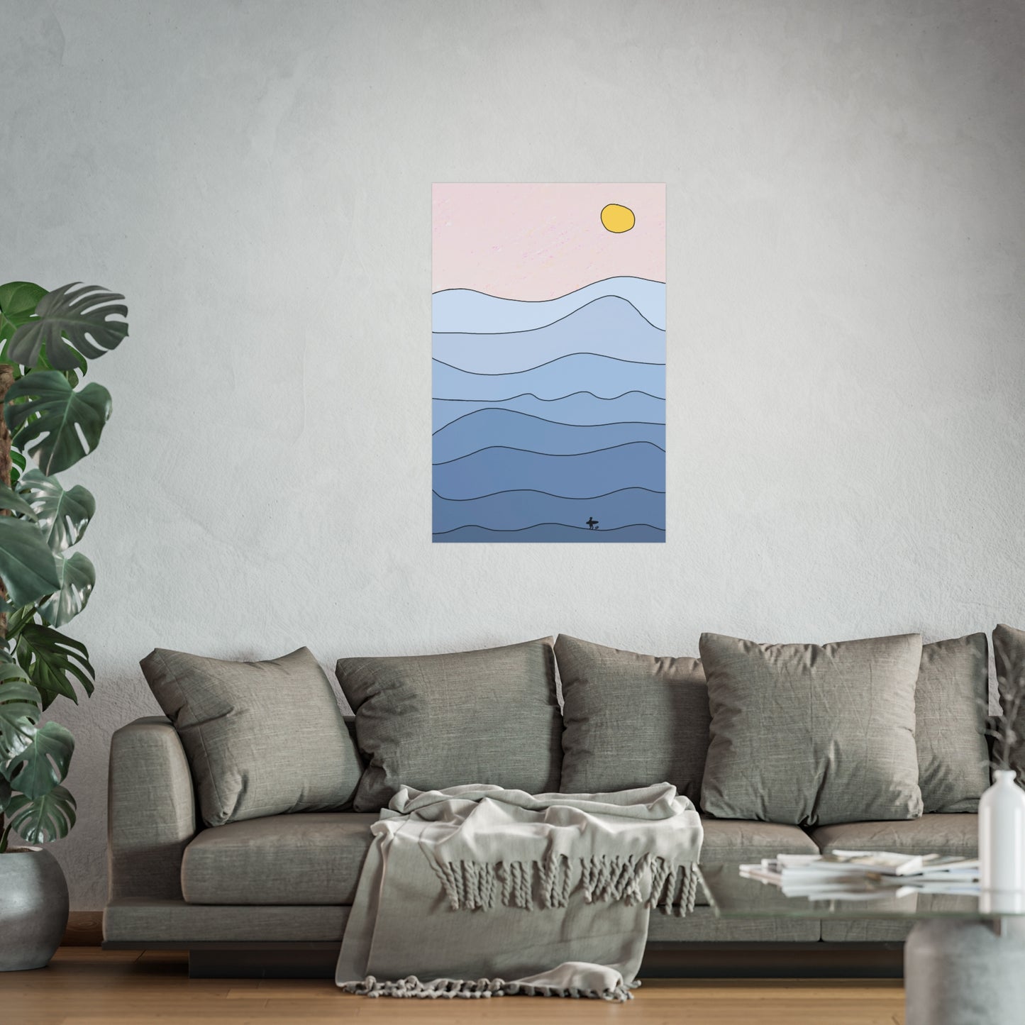 "shades of blue" print