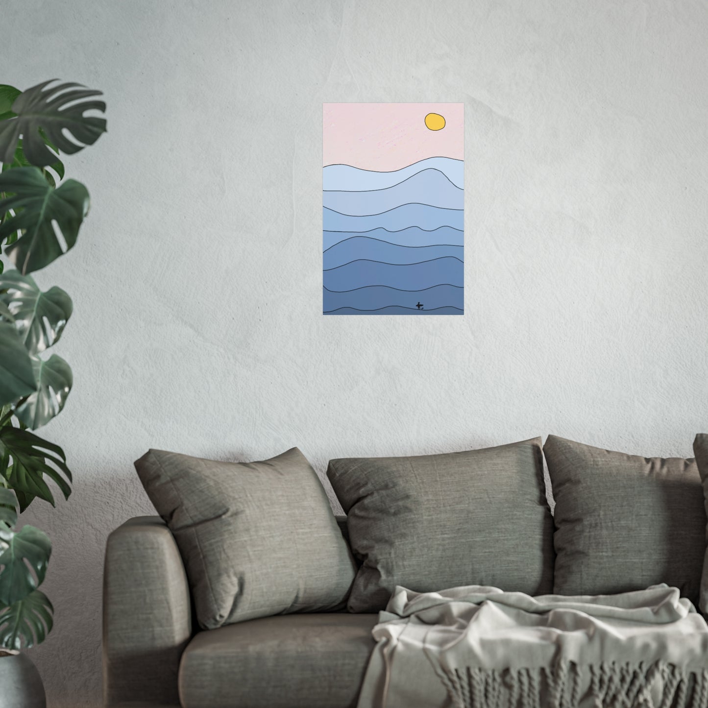 "shades of blue" print