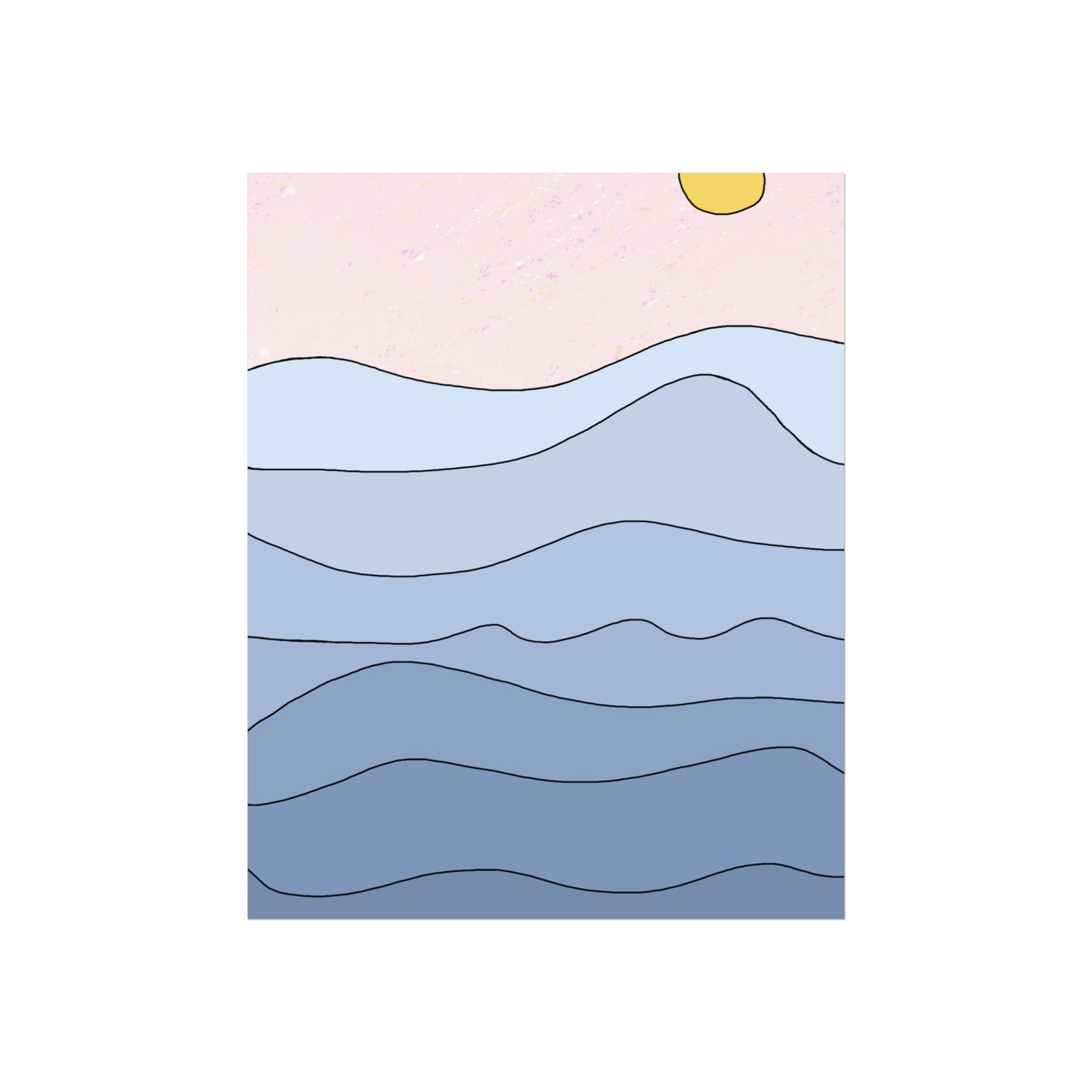 "shades of blue" print