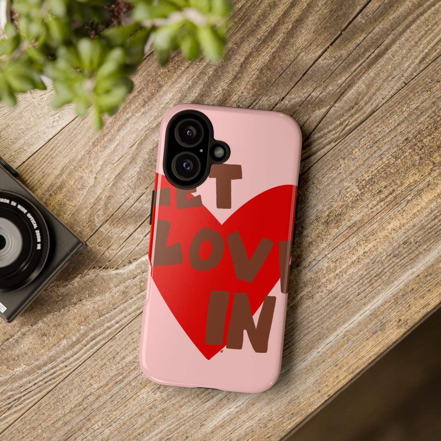 "let love in" phone case