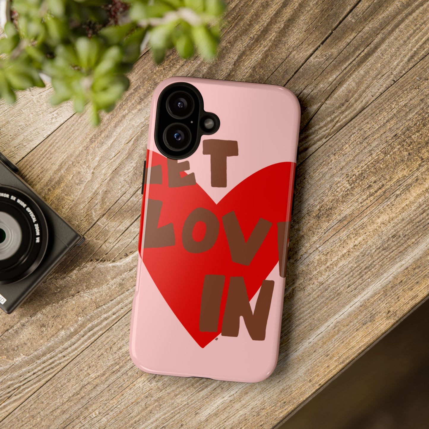 "let love in" phone case