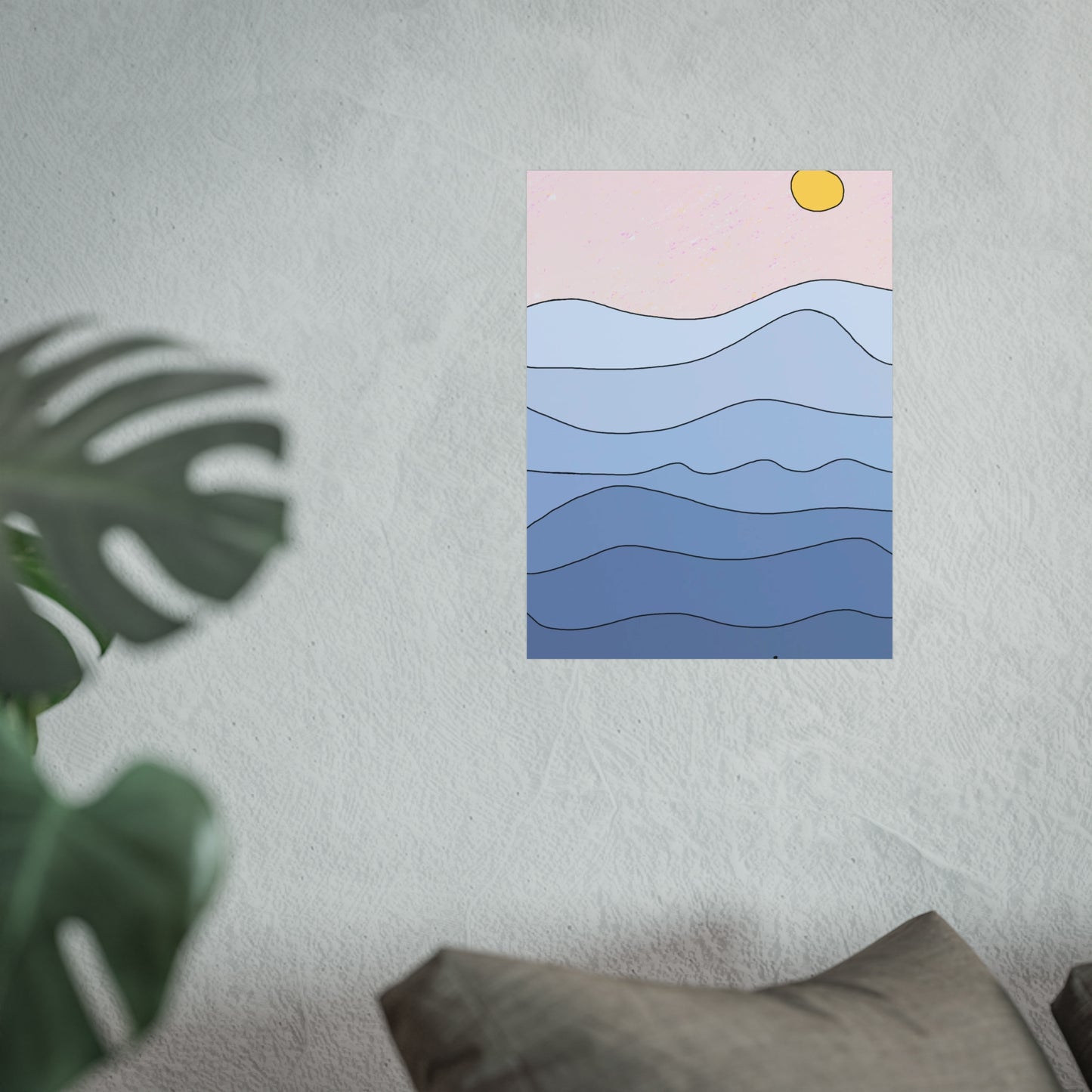 "shades of blue" print