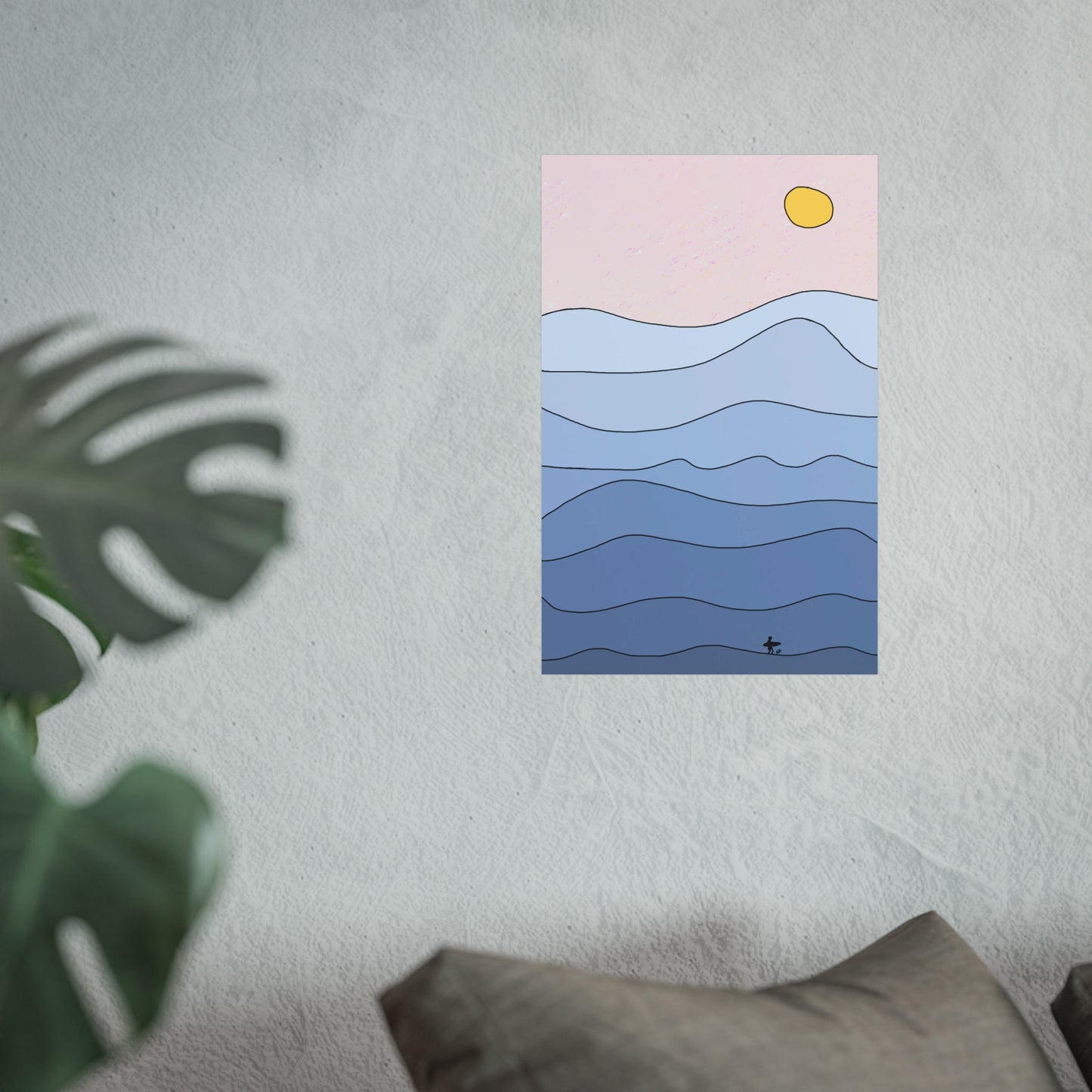 "shades of blue" print