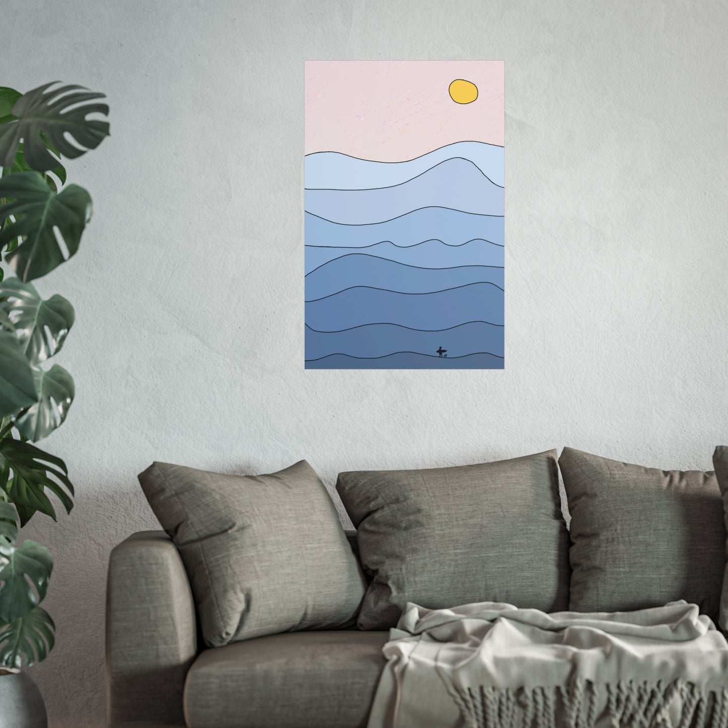 "shades of blue" print