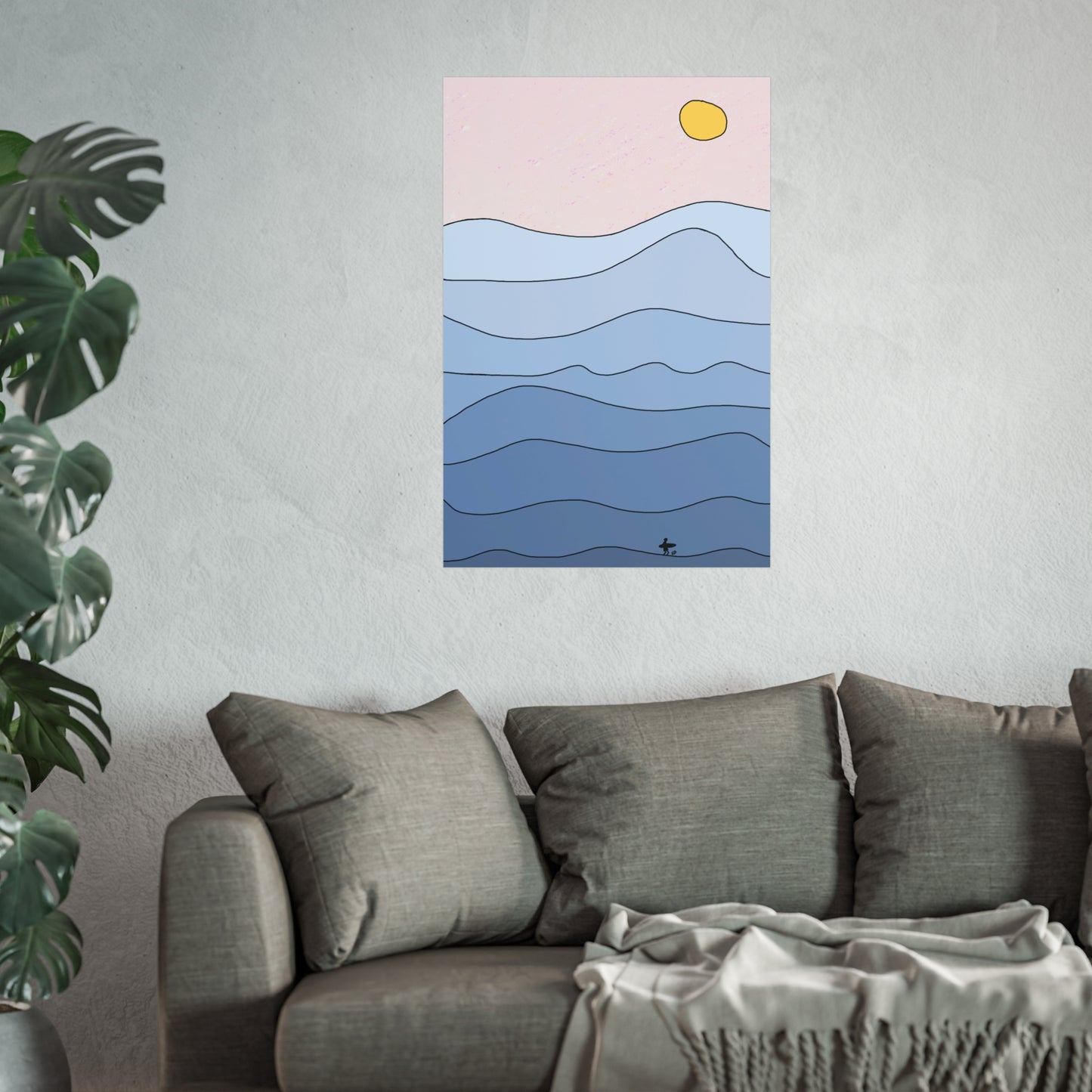 "shades of blue" print