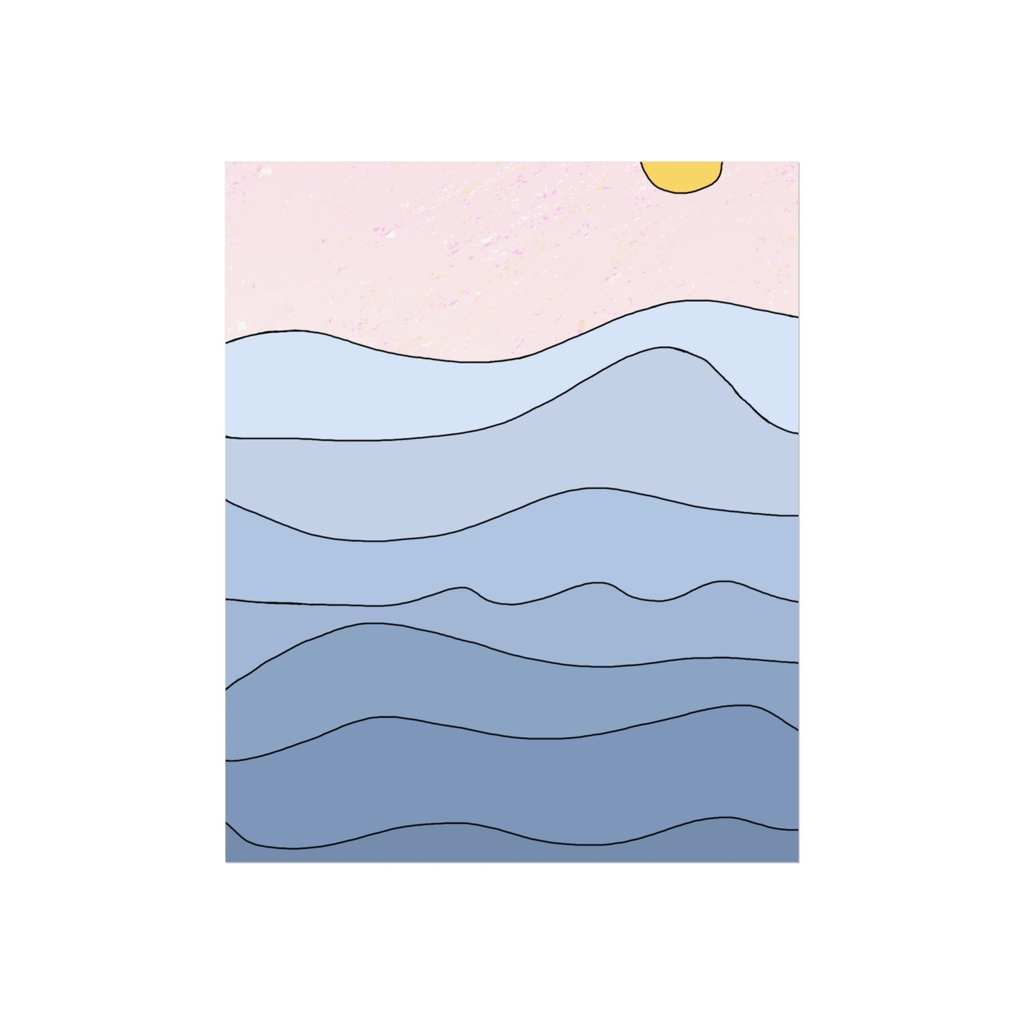 "shades of blue" print