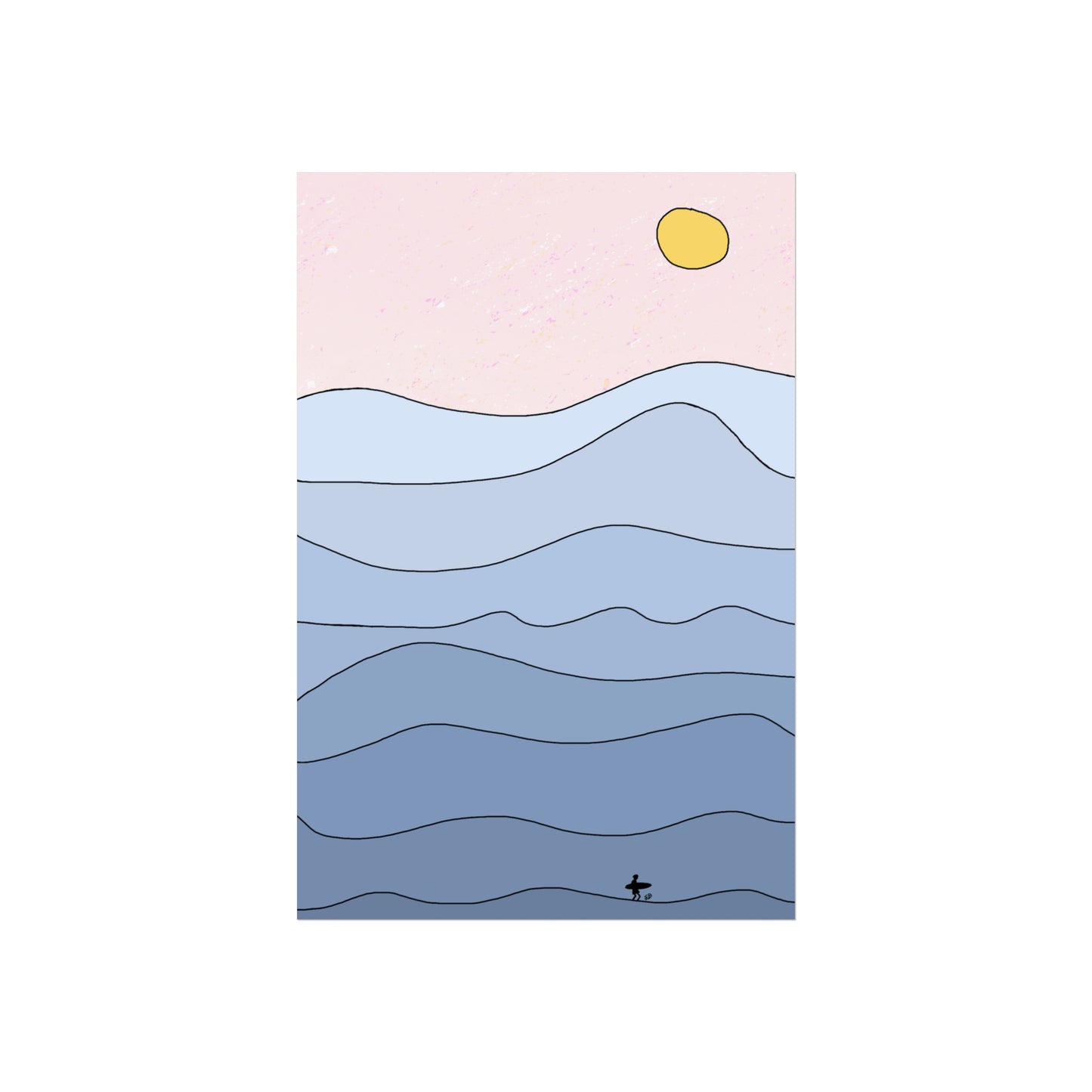 "shades of blue" print