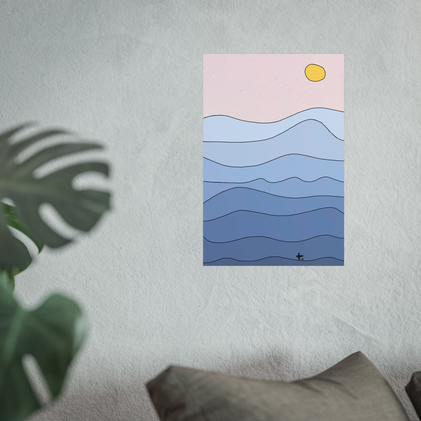 "shades of blue" print