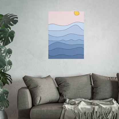 "shades of blue" print