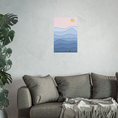 "shades of blue" print