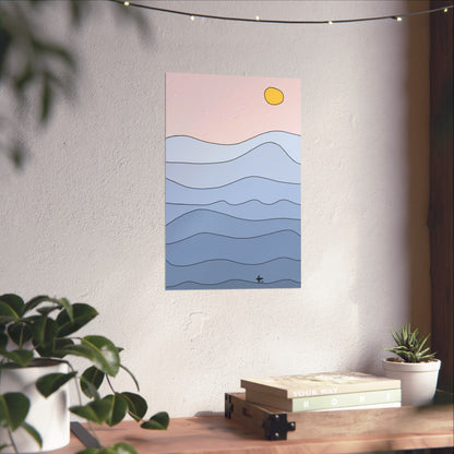 "shades of blue" print