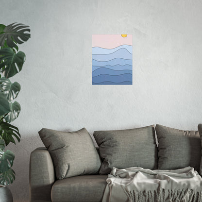 "shades of blue" print