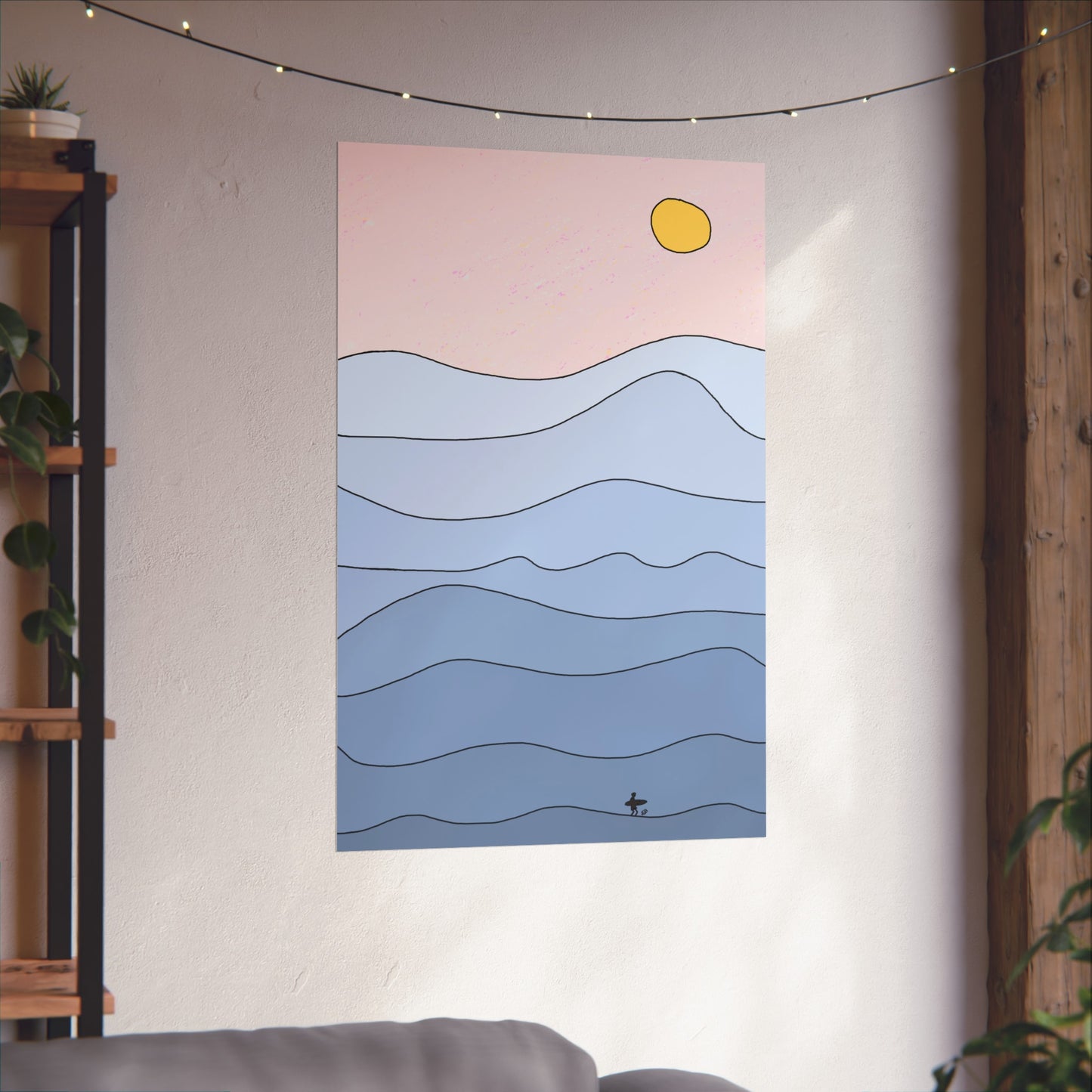 "shades of blue" print
