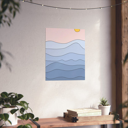 "shades of blue" print
