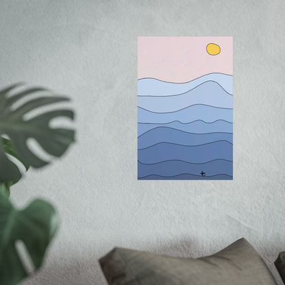 "shades of blue" print